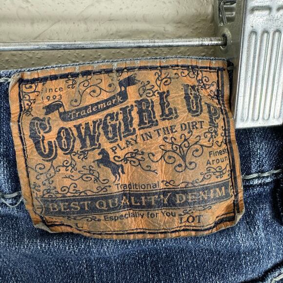 Cowgirl Up Medium Wash Boot Cut Low Rise Denim Jeans Made In USA Size 2 - Picture 4 of 6